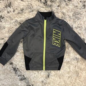 Nike set: Charcoal and Black Jacket and pants with Lime Highlights
